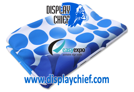 Folded Stretch Fabric used for pop up display signs and banners